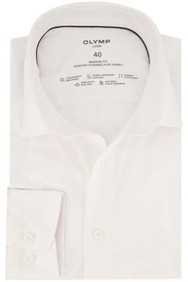 Olymp Olymp overhemd mouwlengte 7  normale fit wit effen katoen