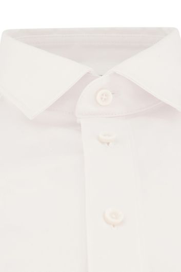 overhemd mouwlengte 7 Olymp  wit effen katoen normale fit 