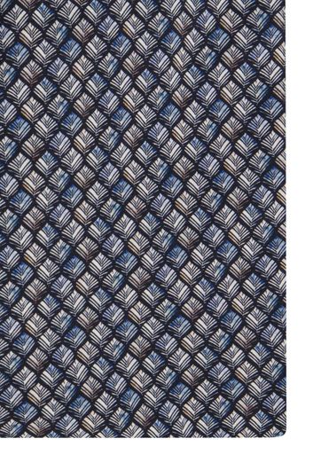 overhemd mouwlengte 7 Olymp Luxor Modern Fit blauw geprint katoen normale fit 