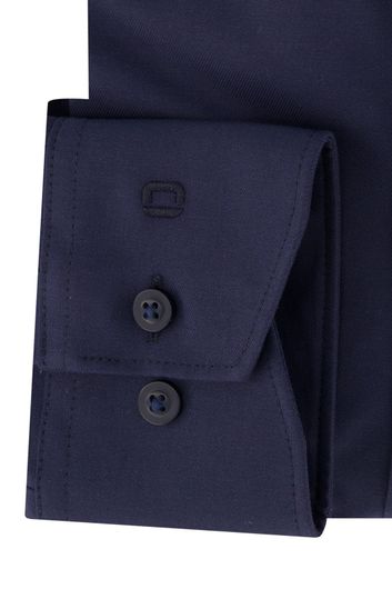 business overhemd Olymp Luxor Modern Fit donkerblauw effen katoen normale fit 