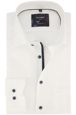 Olymp overhemd mouwlengte 7 Olymp Luxor Modern Fit wit effen katoen normale fit 