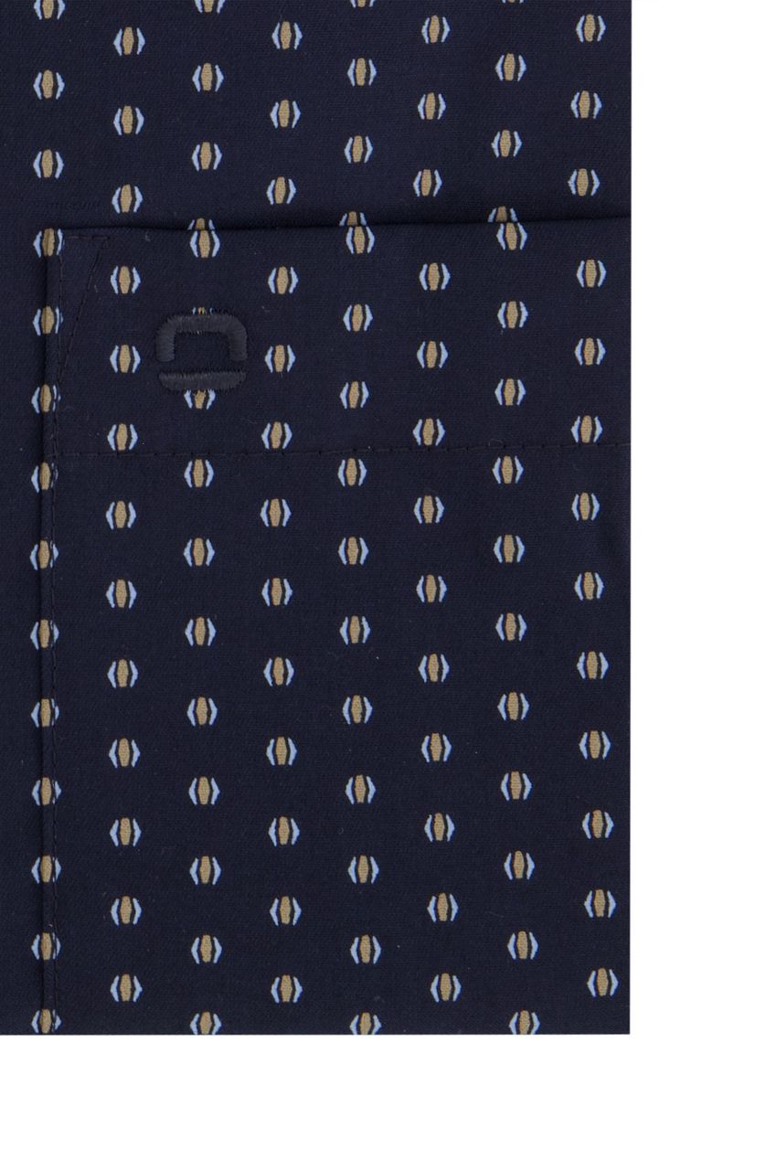 Olymp business overhemd Luxor Modern Fit donkerblauw met printje