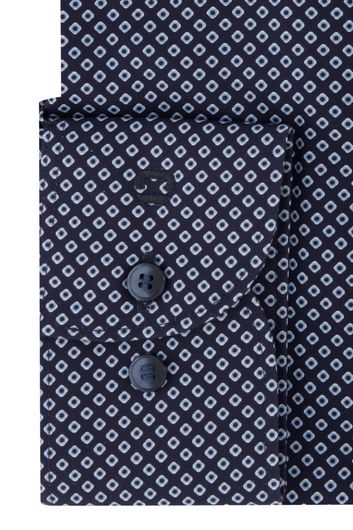 business overhemd Olymp Level Five blauw geprint katoen extra slim fit 
