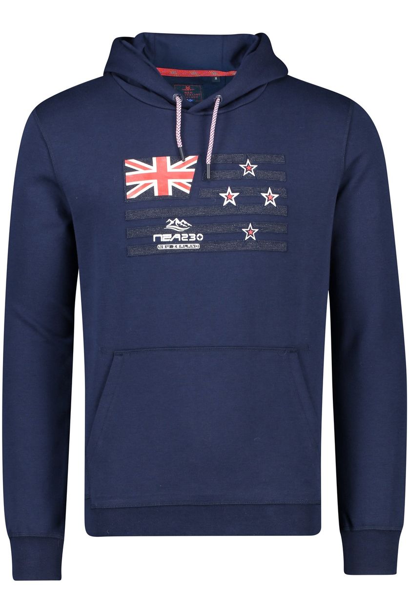 New Zealand sweater donkerblauw geprint katoen Arrow