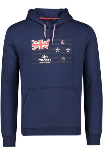 sweater Arrow New Zealand donkerblauw geprint katoen 