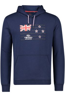 New Zealand sweater Arrow New Zealand donkerblauw geprint katoen 
