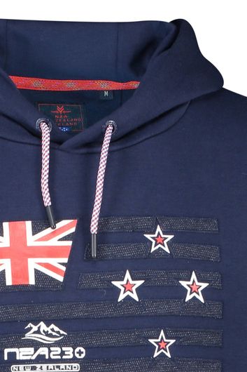 sweater Arrow New Zealand donkerblauw geprint katoen 