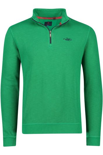 New Zealand sweater Croff ronde hals groen effen katoen