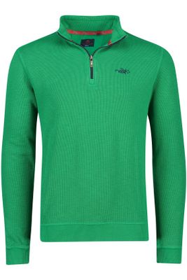 New Zealand New Zealand sweater groen effen katoen ronde hals Croff
