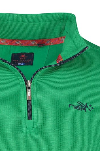 New Zealand sweater Croff ronde hals groen effen katoen