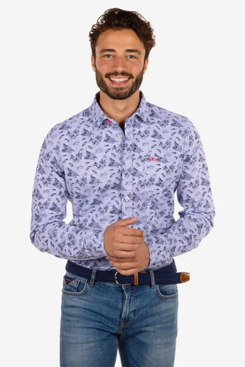 casual overhemd New Zealand geprint katoen normale fit 