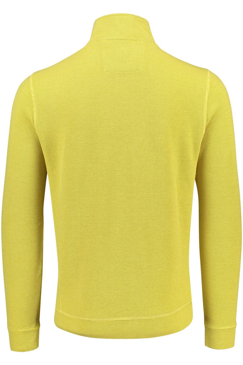 New Zealand sweater geel geprint katoen opstaande kraag 