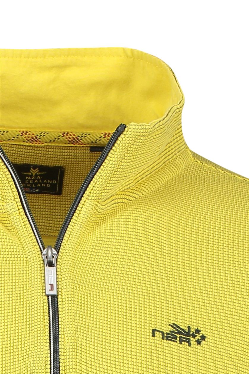 New Zealand sweater geel geprint katoen opstaande kraag 