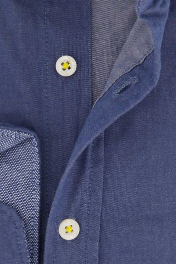 New Zealand casual overhemd Mangatawhiri blauw met button down boord