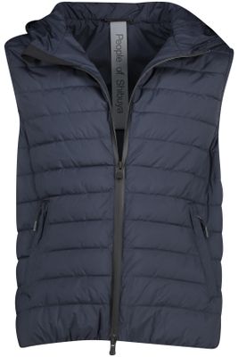 People of Shibuya People of Shibuya bodywarmer donkerblauw effen rits normale fit synthetisch