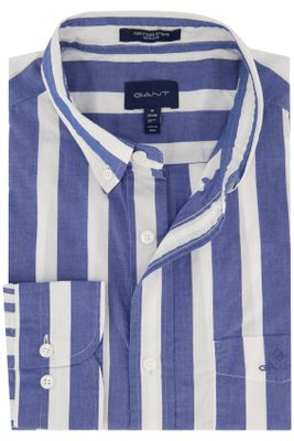Gant Gant casual overhemd wijde fit blauw gestreept katoen
