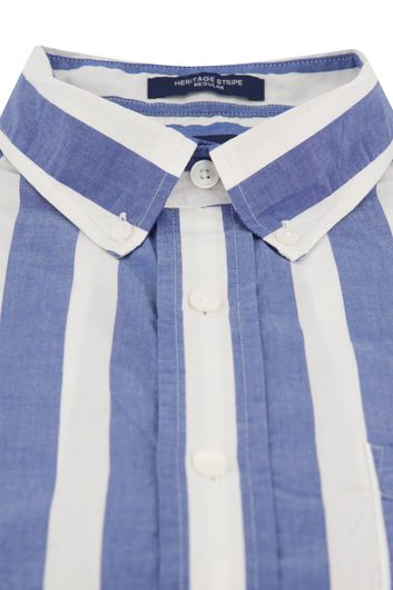  Gant overhemd strepen blauw wit