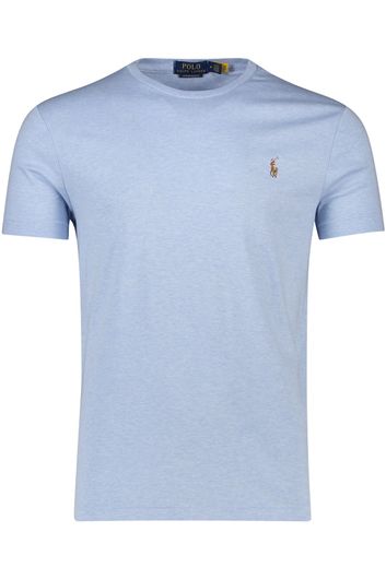 T-shirt Polo Ralph Lauren  lichtblauw effen katoen normale fit