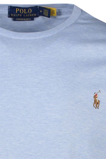 T-shirt Polo Ralph Lauren  lichtblauw effen katoen normale fit