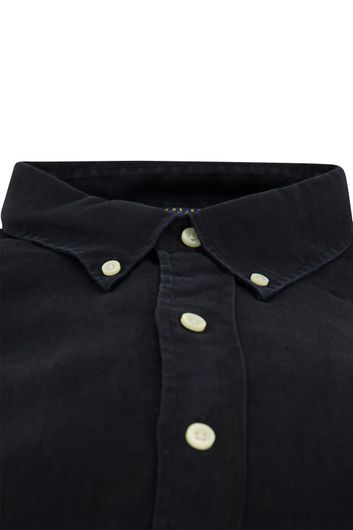 Zwart linnen Polo Ralph Lauren casual overhemd normale fit