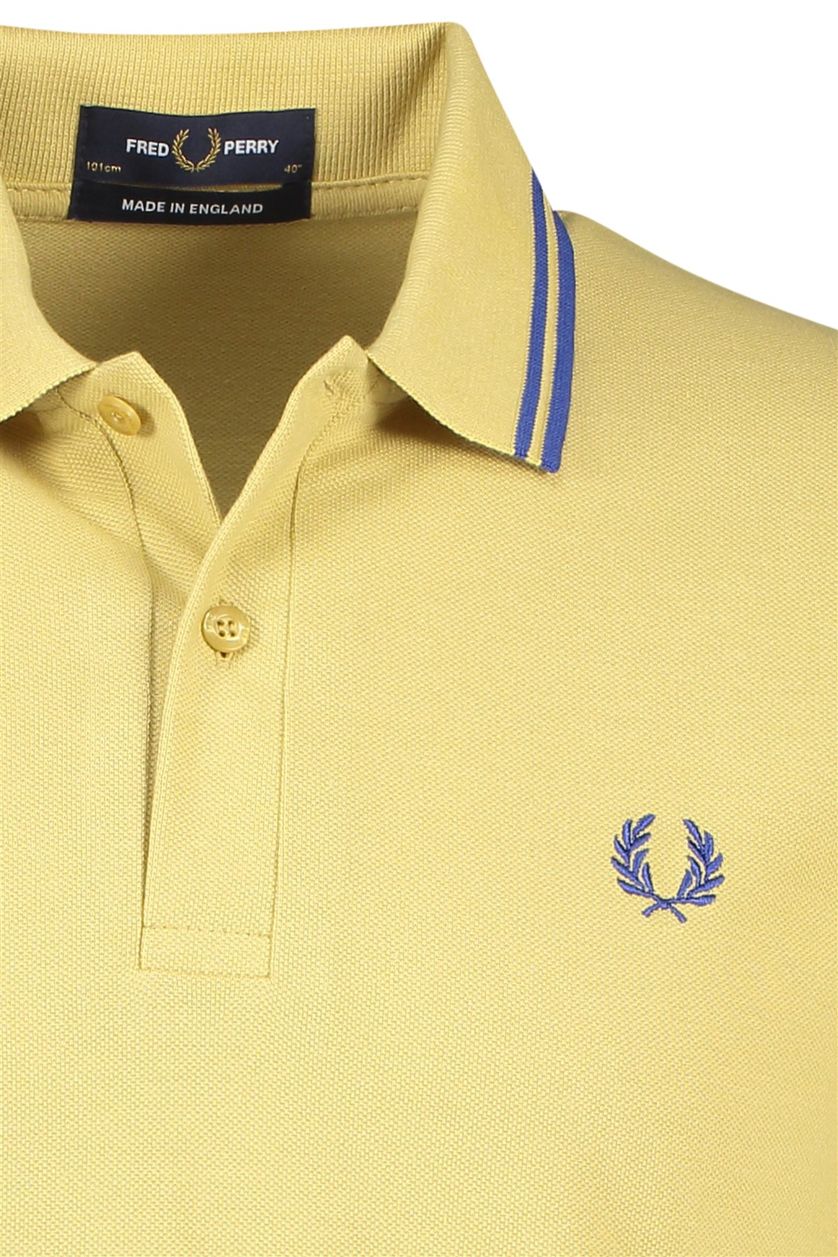 Fred Perry poloshirt geel effen katoen normale fit
