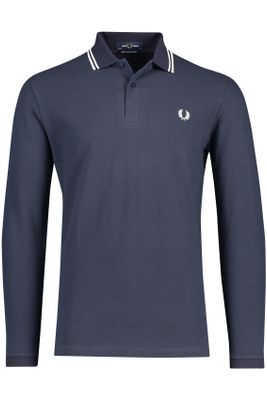 Fred Perry Fred Perry lange mouwen polo normale fit donkerblauw effen katoen