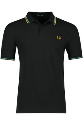 Fred Perry Fred Perry  2 knoops polo zwart effen normale fit