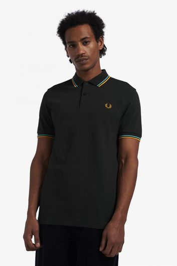 Fred Perry polo normale fit zwart effen 2 knoops
