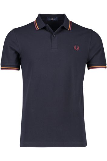 Fred Perry poloshirt normale fit donkerblauw uni