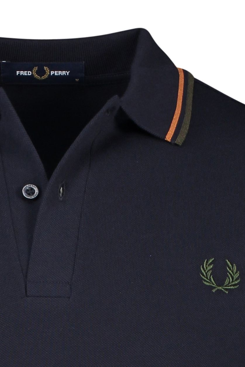 Fred Perry polo donkerblauw uni katoen normale fit