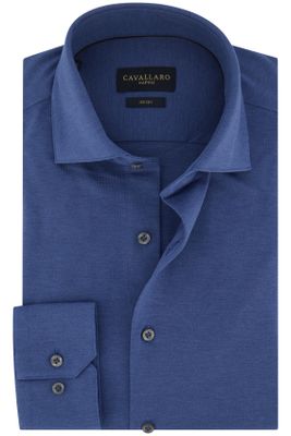Cavallaro Cavallaro business overhemd slim fit blauw effen katoen