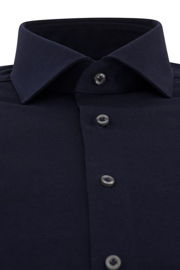 business overhemd Cavallaro donkerblauw effen katoen slim fit 