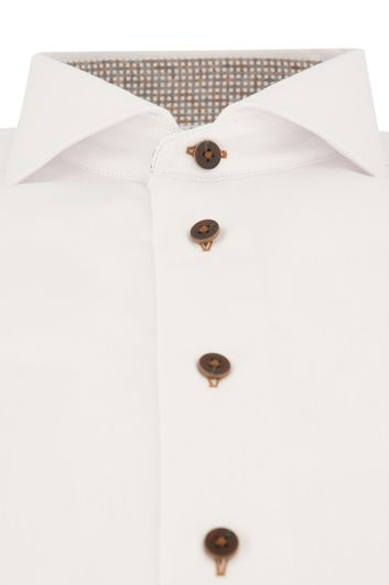 Wit Cavallaro overhemd Ginaro mouwlengte 7 slim fit