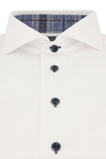 Cavallaro overhemd mouwlengte 7 slim fit wit geprint katoen