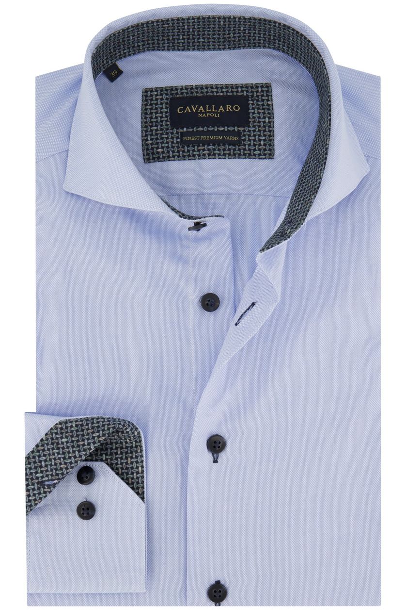 Cavallaro business overhemd lichtblauw effen katoen slim fit