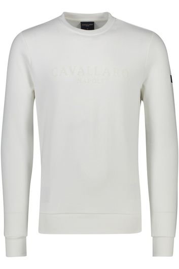 Cavallaro sweater Marconi ronde hals wit effen katoen