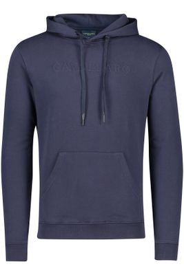 Cavallaro sweater Cavallaro donkerblauw effen katoen hoodie 