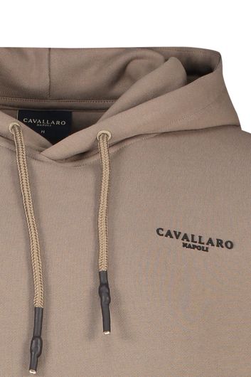 Cavallaro sweater hoodie bruin effen katoen