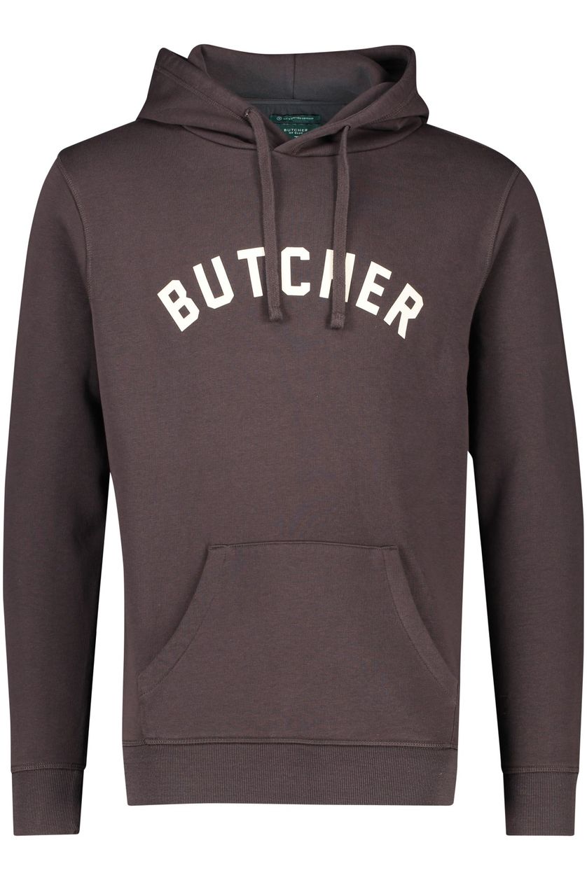 Butcher of Blue sweater bruin effen hoodie 