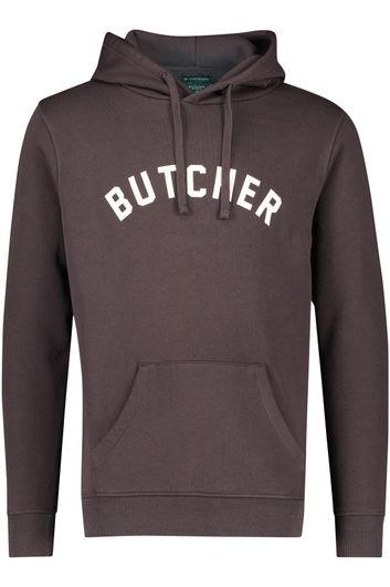 Butcher of Blue sweater hoodie bruin effen 