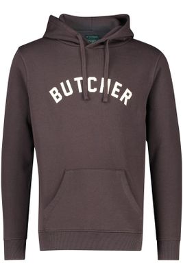 Butcher of Blue Butcher of Blue sweater hoodie bruin effen 