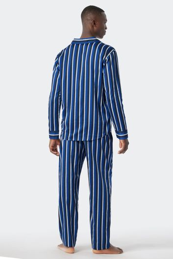 pyjama Schiesser gestreept katoen blauw