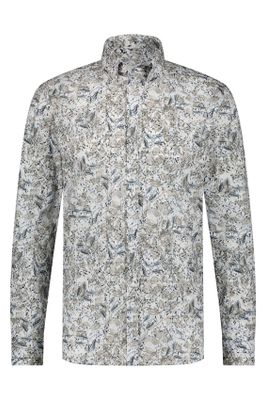 State of Art State of Art casual overhemd wit geprint met button down boord
