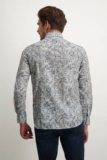 casual overhemd State of Art wit geprint katoen wijde fit 