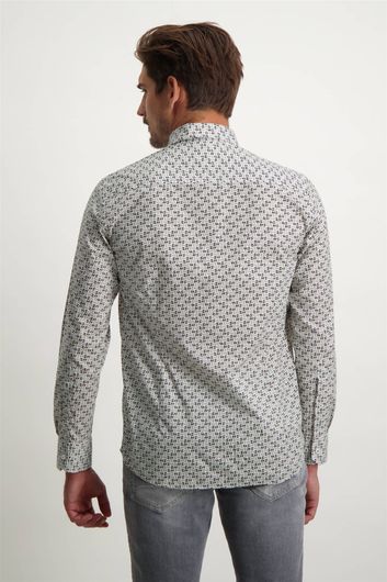 State of Art casual overhemd wit geprint 100% katoen