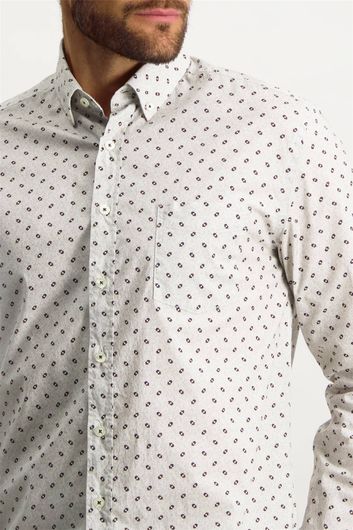 State of Art casual overhemd wijde fit wit geprint katoen