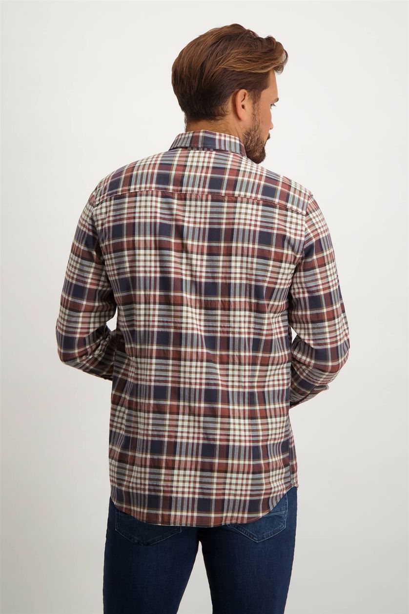 State of Art casual overhemd rood geruit met button down boord