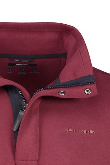 Pierre Cardin sweater opstaande kraag bordeaux rood effen katoen