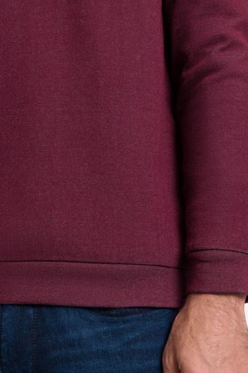 Pierre Cardin sweater opstaande kraag bordeaux effen katoen