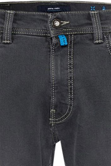 Pierre Cardin jeans Lyon grijs effen katoen met steekzakken
